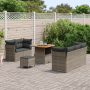 Conjunto de Sofá de Jardín de 8 Piezas con Cojines Gris Poliratán Acacia | Foro24.es | Tu tienda online para hogar, jardín y más Foro24.es