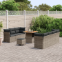 Juego de Sofás de Jardín de 10 Piezas con Cojines Gris Ratán Polipropileno Acacia by , Outdoor sofas - Ref: Foro24-3363398, P...
