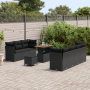 Juego de Sofás de Jardín de 10 Piezas con Cojines Ratán Polímero Negro Acacia by , Outdoor sofas - Ref: Foro24-3363399, Price...