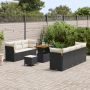 Conjunto de Sofá de Jardín de 10 Piezas con Cojines Negros de Poliratán by , Outdoor sofas - Ref: Foro24-3363400, Price: 616,...