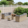 Juego de Sofá de Jardín de 10 Piezas con Cojines Beige Poliratán Acacia | Foro24.es | Tu tienda online para hogar, jardín y más Foro24.es