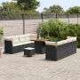 Juego de Sofá de Jardín de 11 Piezas con Cojines Negros de Ratán Poliéster y Acacia by , Outdoor sofas - Ref: Foro24-3363405,...