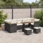 Juego de Sofá de Jardín de 10 Piezas con Cojines Ratán Poliéster Negro Acacia von , Outdoor-Sofas - Ref: Foro24-3363420, Prei...