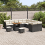 Juego de Sofás de Jardín de 13 Piezas con Cojines Negro Poliratán Acacia von , Outdoor-Sofas - Ref: Foro24-3363490, Preis: 81...