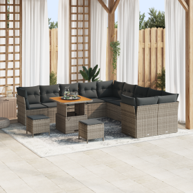 Conjunto de Sofás de Jardín de 13 Piezas con