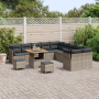 Conjunto de Sofás de Jardín de 13 Piezas con Cojines Gris Poliratán Acacia von , Outdoor-Sofas - Ref: Foro24-3363493, Preis: ...