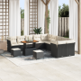 Conjunto de Sofá de Jardín de 13 Piezas con Cojines Negro Poliratán Acacia by , Outdoor sofas - Ref: Foro24-3363495, Price: 8...