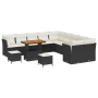 Conjunto de Sofá de Jardín de 13 Piezas con Cojines Negro Poliratán Acacia by , Outdoor sofas - Ref: Foro24-3363495, Price: 8...