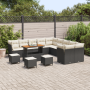 Conjunto de Sofás de Jardín de 14 Piezas con Cojines Poliratán Negro Acacia von , Outdoor-Sofas - Ref: Foro24-3363500, Preis:...
