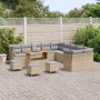 Conjunto de Sofá de Jardín de 14 Piezas con Cojines Beige Poliratán Acacia by , Outdoor sofas - Ref: Foro24-3363502, Price: 8...