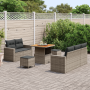Juego de Sofá de Jardín de 8 Piezas con Cojines Gris Poliratán Acacia von , Outdoor-Sofas - Ref: Foro24-3363508, Preis: 564,1...