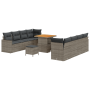 Juego de Sofá de Jardín de 11 Piezas con Cojines en Gris Rattan de Polietileno Acacia by , Outdoor sofas - Ref: Foro24-336353...