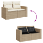 Juego de Sofá de Jardín de 11 Piezas con Cojines Beige Polirratán Acacia von , Outdoor-Sofas - Ref: Foro24-3363541, Preis: 79...