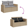 Juego de Sofá de Jardín de 11 Piezas con Cojines Beige Rattan Poliéster von , Outdoor-Sofas - Ref: Foro24-3363542, Preis: 747...
