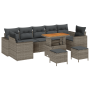 Conjunto de Sofá de Jardín de 10 Piezas con Cojines Grises de Poli Ratán Acacia von , Outdoor-Sofas - Ref: Foro24-3363553, Pr...