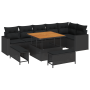 Conjunto de Sofá de Jardín de 9 Piezas con Cojines Negro Poliratán Acacia by , Outdoor sofas - Ref: Foro24-3363574, Price: 67...