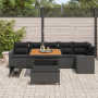 Conjunto de Sofá de Jardín de 9 Piezas con Cojines Negro Poliratán Acacia by , Outdoor sofas - Ref: Foro24-3363574, Price: 67...