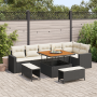 Conjunto de Sofá de Jardín de 9 Piezas con Cojines Negro Poliratán Acacia von , Outdoor-Sofas - Ref: Foro24-3363575, Preis: 6...