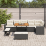 Conjunto de Sofá de Jardín de 9 Piezas con Cojines Negro Poliratán Acacia von , Outdoor-Sofas - Ref: Foro24-3363575, Preis: 6...