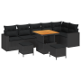 Juego de Sofá de Jardín de 9 Piezas con Cojines Negro Poliratán Acacia von , Outdoor-Sofas - Ref: Foro24-3363579, Preis: 588,...