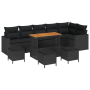 Juego de Sofá de Jardín de 10 Piezas con Cojines Negro Poliratán Acacia by , Outdoor sofas - Ref: Foro24-3363589, Price: 631,...