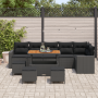 Juego de Sofá de Jardín de 10 Piezas con Cojines Negro Poliratán Acacia by , Outdoor sofas - Ref: Foro24-3363589, Price: 631,...