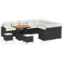 Juego de Sofá de Jardín de 12 Piezas con Cojines Negro Poliratán Acacia by , Outdoor sofas - Ref: Foro24-3363600, Price: 793,...