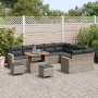Juego de Sofás de Jardín de 12 Piezas con Cojines Grises de Ratán y Acacia by , Outdoor sofas - Ref: Foro24-3363608, Price: 7...