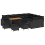 Juego de Sofás de Jardín de 13 Piezas con Cojines Negro Poliratán Acacia by , Outdoor sofas - Ref: Foro24-3363609, Price: 889...