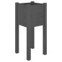 Jardinera de madera maciza de pino gris 31x31x70 cm de vidaXL, Maceteros y jardineras - Ref: Foro24-810783, Precio: 30,23 €, ...