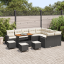 Juego de Sofás de Jardín de 13 Piezas con Cojines Negro Poliratán Acacia von , Outdoor-Sofas - Ref: Foro24-3363610, Preis: 83...