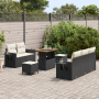 Juego de Sofá de Jardín de 8 Piezas con Cojines Negras de Ratán Polímero y Acacia von , Outdoor-Sofas - Ref: Foro24-3363640, ...