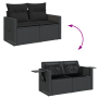 Juego de Sofá de Jardín de 9 Piezas con Cojines Negro Ratán Polimérico Acacia by , Outdoor sofas - Ref: Foro24-3363644, Price...