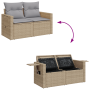 Juego Sofá Jardín de 9 Piezas con Cojines Beige Ratán Poliéster Acacia by , Outdoor sofas - Ref: Foro24-3363652, Price: 660,6...