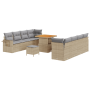 Juego de Sofá de Jardín de 11 Piezas con Cojines Beige de Ratán Poliéster Acacia by , Outdoor sofas - Ref: Foro24-3363667, Pr...