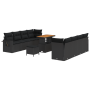 Conjunto de Sofás de Jardín de 11 Piezas con Cojines Poliratán Negro Acacia von , Outdoor-Sofas - Ref: Foro24-3363669, Preis:...