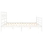Weißer Massivholzbettrahmen mit Kopfteil 200x200 cm von vidaXL, Betten und Lattenroste - Ref: Foro24-3194462, Preis: 159,70 €...