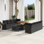 Juego de Sofás de Jardín de 11 Piezas con Cojines Negro Poliratán Acacia by , Outdoor sofas - Ref: Foro24-3363674, Price: 888...