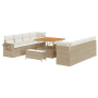 Juego de Sofá de Jardín de 11 Piezas con Cojines Beige Poliratán Acacia von , Outdoor-Sofas - Ref: Foro24-3363676, Preis: 940...