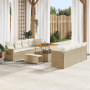 Juego de Sofá de Jardín de 11 Piezas con Cojines Beige Poliratán Acacia von , Outdoor-Sofas - Ref: Foro24-3363676, Preis: 940...