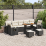 Juego de Sofá de Jardín de 10 Piezas con Cojines Ratán Poliéster Negro Acacia von , Outdoor-Sofas - Ref: Foro24-3363680, Prei...