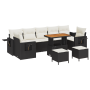 Juego de Sofá de Jardín de 10 Piezas con Cojines Ratán Poliéster Negro Acacia von , Outdoor-Sofas - Ref: Foro24-3363680, Prei...