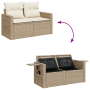 Juego de Sofá de Jardín de 10 Piezas con Cojines Beige Ratán de Polietileno Acacia von , Outdoor-Sofas - Ref: Foro24-3363681,...