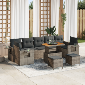 Conjunto de Sofá de Jardín de 10 Piezas con