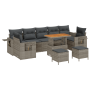 Conjunto de Sofá de Jardín de 10 Piezas con Cojines Ratán Poliéster Gris Acacia by , Outdoor sofas - Ref: Foro24-3363683, Pri...