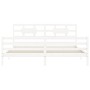 Weißer Massivholzbettrahmen mit Kopfteil 200x200 cm von vidaXL, Betten und Lattenroste - Ref: Foro24-3194462, Preis: 159,70 €...