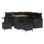 Juego de Sofás de Jardín de 8 Piezas con Cojines Negro Poliratán Acacia by , Outdoor sofas - Ref: Foro24-3363689, Price: 567,...
