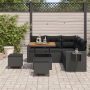 Juego de Sofás de Jardín de 8 Piezas con Cojines Negro Poliratán Acacia by , Outdoor sofas - Ref: Foro24-3363689, Price: 567,...