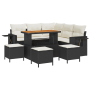 Juego de Sofás de Jardín de 9 Piezas con Cojines Negro Rattan Sintético Acacia von , Outdoor-Sofas - Ref: Foro24-3363700, Pre...
