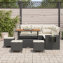 Juego de Sofás de Jardín de 9 Piezas con Cojines Negro Rattan Sintético Acacia von , Outdoor-Sofas - Ref: Foro24-3363700, Pre...